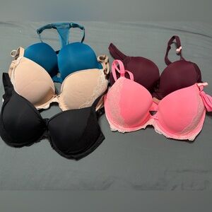 Bra Collection — Teal, Cream, Black, Pink, Burgundy